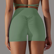 Load image into Gallery viewer, Double-Sided Nylon Brushed Cross V Waist Pocket Yoga Shorts Running Fitness Three-Point Pants for Women2 (2)