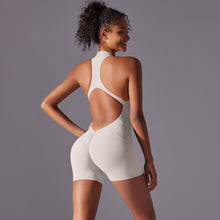 Load image into Gallery viewer, Solid Color High Intensity Nude Feeling Skinny Bodysuit Yoga and Running Fitness Clothing for Women White and Gray, XL