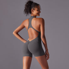 Load image into Gallery viewer, Solid Color High Intensity Nude Feeling Skinny Bodysuit Yoga and Running Fitness Clothing for Women Dark gray, XL