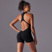 Load image into Gallery viewer, Solid Color High Intensity Nude Feeling Skinny Bodysuit Yoga and Running Fitness Clothing for Women Black, XL