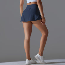 Load image into Gallery viewer, New Cool Feeling Sunscreen Tennis Skirt High Waist Tight Skinny Fake Two Piece Skirt Pants Women Back Waist Pocket Sports Yoga Skirt (11)