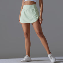 Load image into Gallery viewer, New Cool Feeling Sunscreen Tennis Skirt High Waist Tight Skinny Fake Two Piece Skirt Pants Women Back Waist Pocket Sports Yoga Skirt (14)