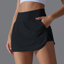 Load image into Gallery viewer, New Cool Feeling Sunscreen Tennis Skirt High Waist Tight Skinny Fake Two Piece Skirt Pants Women Back Waist Pocket Sports Yoga Skirt (3)