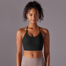Load image into Gallery viewer, New brushed double-sided nylon solid color beauty back cross halter sports running fitness yoga clothing sports underwear female (3)