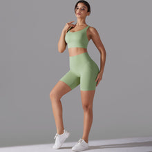 Load image into Gallery viewer, New free panties three-quarter shorts yoga clothing set beauty back cross sports underwear fitness yoga clothing set (2)