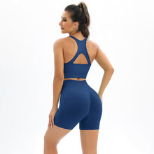 Load image into Gallery viewer, Seamless knitted back and buttocks yoga clothing suit sports running fitness clothing two-piece female
