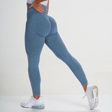 Load image into Gallery viewer, Seamless Knitted Women‘s Yoga Pants Moisture Wicking Fitness Leggings Sexy Butt Lift Design Women Dark blue, S
