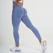 Load image into Gallery viewer, Seamless Knitted Women‘s Yoga Pants Moisture Wicking Fitness Leggings Sexy Butt Lift Design Women light royal blue, S