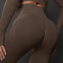 Load image into Gallery viewer, Smiley high-waisted tight yoga clothing peach buttocks training yoga pants sports running fitness pants female (9)