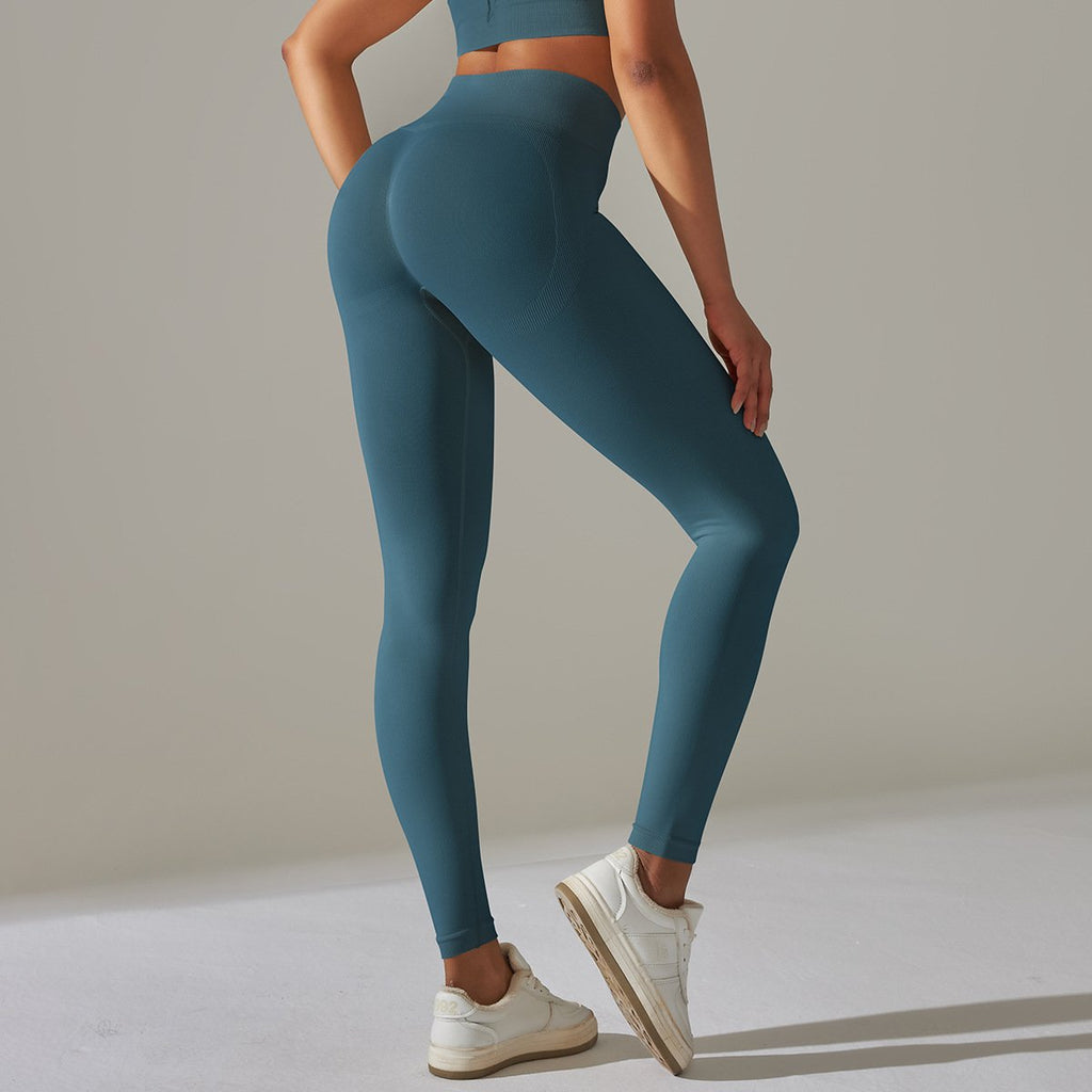 Solid Color High Elastic Beauty Back Sports Fitness Yoga Pants (4)