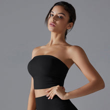 Load image into Gallery viewer, Solid color wrap yoga wear top ruched bustier breathable slimming anti-slip running sports underwear fitness clothing (2)