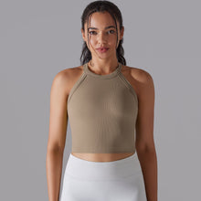 Load image into Gallery viewer, Women Sports Vest Fitness Bra With Chest Pads Seamless Double Layered Shockproof Cropped Top Gym Workout Running Bra Vest (3)