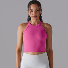 Load image into Gallery viewer, Women Sports Vest Fitness Bra With Chest Pads Seamless Double Layered Shockproof Cropped Top Gym Workout Running Bra Vest (5)