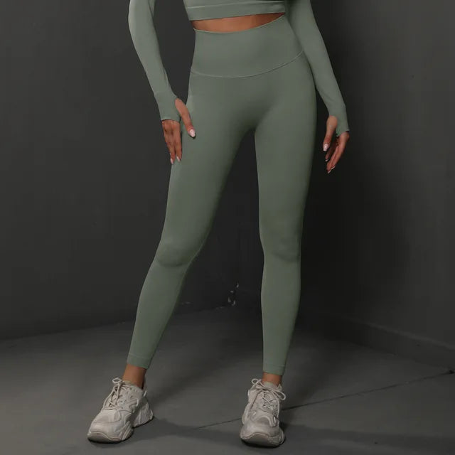 Autumn Seamless High Elastic Women‘s Yoga Pants High Waist Scrunch Butt Fitness Leggings for Women Medium gray, L