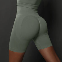 Load image into Gallery viewer, High Waist Seamless Push Up Scrunch Butt Yoga Shorts Running Fitness Slim Leggings for Women Grey, S