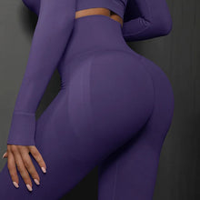 Load image into Gallery viewer, Autumn Seamless High Elastic Women‘s Yoga Pants High Waist Scrunch Butt Fitness Leggings for Women Dark purple, M