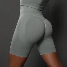 Load image into Gallery viewer, High Waist Seamless Push Up Scrunch Butt Yoga Shorts Running Fitness Slim Leggings for Women Light grey, M