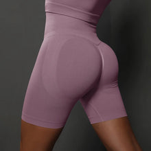 Load image into Gallery viewer, High Waist Seamless Push Up Scrunch Butt Yoga Shorts Running Fitness Slim Leggings for Women Light purple, S