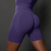 Load image into Gallery viewer, High Waist Seamless Push Up Scrunch Butt Yoga Shorts Running Fitness Slim Leggings for Women Deep Purple, M