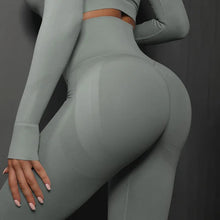 Load image into Gallery viewer, Autumn Seamless High Elastic Women‘s Yoga Pants High Waist Scrunch Butt Fitness Leggings for Women Light grey, M