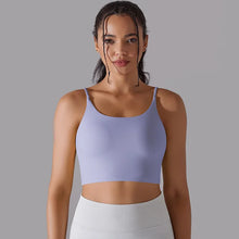 Load image into Gallery viewer, Women&#39;s Yoga Camisole Bra Padded Push Up Workout Tank Top Gym Vest Naked-Feel Sports Bra Purple, L
