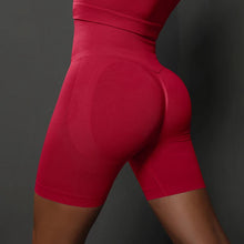 Load image into Gallery viewer, High Waist Seamless Push Up Scrunch Butt Yoga Shorts Running Fitness Slim Leggings for Women Red, M